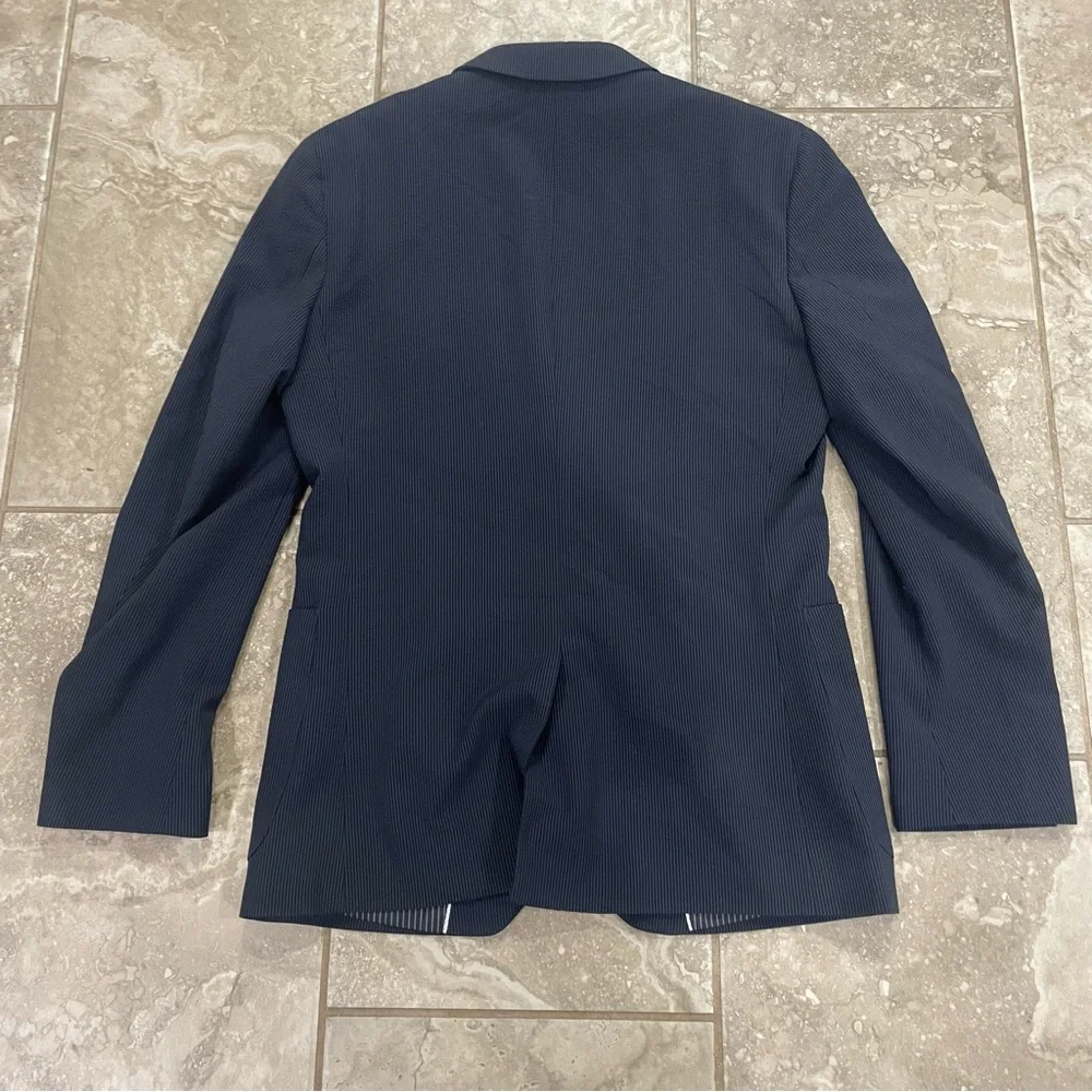 Banana Republic Blazer Mens 38 Regular Slim Fit Marzotto Wool Silk Jacket Stripe